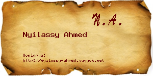 Nyilassy Ahmed névjegykártya